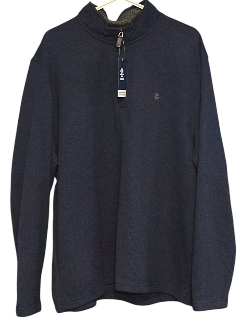 IZOD Men’s XXL Navy Blue Quarter Zip Fleece Pullover Sweater NWT